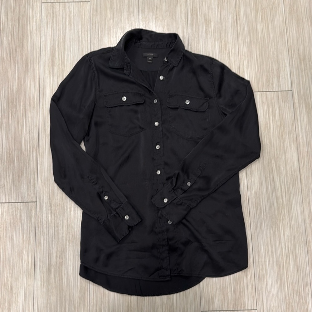 J Crew Silk Button Down Blouse